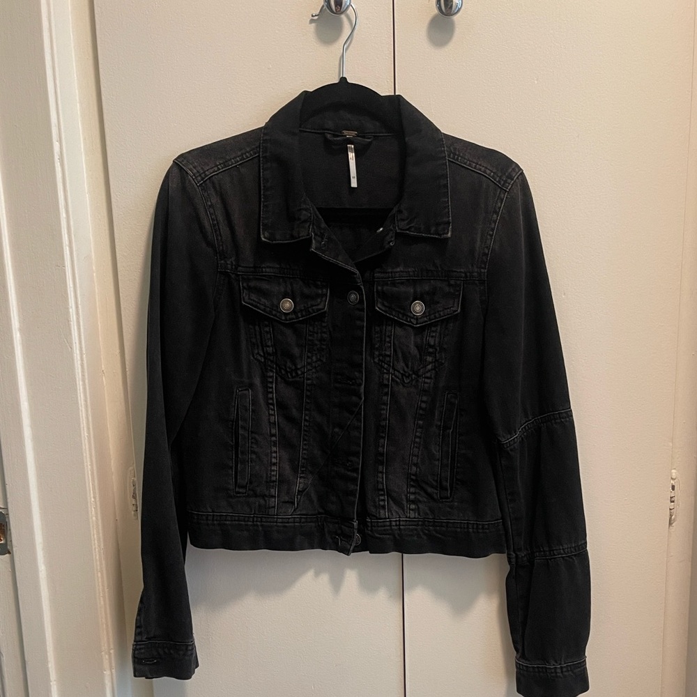 Free People Black Jean Jacket
